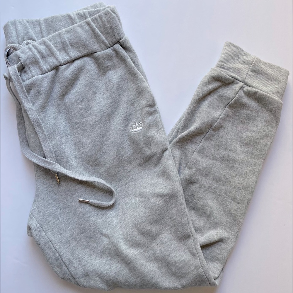 Juicy Couture comfy, grey, cuffed Joggers Sweatpants, Size Small